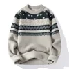 Męskie swetry na zimno ochronę męską sweter O Neck grube ciepłe, swobodne dzianinowe moda pullover polar świąteczny świąteczny pull homme vintage