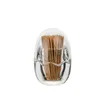 2pcs Toothpick Holders Thickened Toothpick Box Transparent Toothpick Bottle Round Square Hotel Toothpick Creative Storage Box R230802