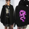 Sweats à capuche pour hommes Sweats à capuche pour femmes Grunge Zip Hoodie Top Y2K Vintage Dragon à manches longues Hip Hop Super Sweat E-girl Punk Automne Hiver Street Wear Manteau Z230803