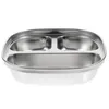 Bowls Compartment Plate Eating Stainless Steel Kitchen Tableware Divided Serving Tray