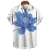 Chemises décontractées pour hommes Style de villégiature hawaïenne Chemise d'été Imprimée en 3d Fleurs et Herbe Hauts à manches courtes Rue Y2k Vêtements de mode