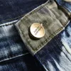 Jeans pour hommes automne hiver tendance Stretch Camouflage couture mince taille moyenne moto mode vêtements de rue 230803