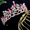 Bandanas Tiara Pageant Crown Girls Birthday Presents Wedding Crowns Women Rhinestone Fairy Bachelorette Bridesmaids pannband