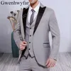 Men's Suits Gwenhwyfar Lasted Navy Blue Suit 3 Piece For Groom And Man At The Wedding Four Seasons Suitable Office Casual