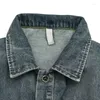 Trench da uomo 2023 Spring Heavy Industry Giacca di jeans con risvolto lavato Uomini sciolti multitasche retrò giapponesi