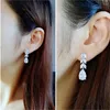 Boucles d'oreilles pendantes 2023 longue feuille en forme de pendentif zircon blanc femmes gland vente en gros directe