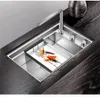 New kitchen Sink Double Cover hidden Single Large Size 304 Stainless Steel 4mm Thickness Handmade Brushed kitchen Sink