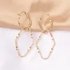 Orecchini pendenti Coreano Irregolare Hollow Geometric Twist Distortion Metallo Orecchino a goccia lungo per le donne Personalità della moda Brincos Wedding