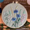 Kinesiska stilprodukter Wild Flower Embroidery DIY Nålverk Husverkningsmönster Needlecraft för nybörjare Cross Stitch (med R230803