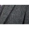 Costumes pour hommes (veste pantalon gilet) spécialement conçu hiver tweed gris Vintage mâle vêtements formels 3 pièces homme garçon d'honneur mariage sur mesure