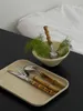 Dinnerware Sets Nature Bamboo Handle Original Stainless Steel Cutlery Fork Spoon Home Kitchen Tableware Household Gifts