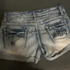 Vrouwen Shorts Zomerkleding Anime Graffiti Denim Voor Vrouwen 2023 Pittig Meisje Vintage Lage Taille Verontruste Broek 230802