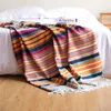 Cobertores estilo mexicano toalha de mesa sofá cobertor colorido tecido bandeira cama acampamento ao ar livre piquenique tapete tv piano capa decoração toalha