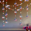 Bannerflaggor 4: e av JY Red White Blue USA -tema Party Paper Star Streamers Patriotic Glitter Garland String Chain Hanging Decoratio DHQQM