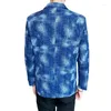 Abiti da uomo Abito in cotone Abbigliamento uomo 2023 Tie Dye Giacca di jeans Abito da ballo maschile Cappotti Homme Blazer Taglia 4XL-S Blu / Nero / Grigio chiaro