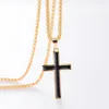 Collares pendientes 4 piezas esmalte negro fe religiosa cruz collar medidas amplia joyería regalos para mujeres