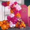 Other Event Party Supplies 136Pieces Rose Pink Orange Metallic Gold Balloon Garland Arch Kit Baby Shower Birthday Wedding Valentine's Day Decorations 230802