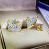 Kolczyki stadnorskie Juwang 2023 Luksus 14 K prawdziwe złoto wypełnione dla kobiet Cubic Zirconia Brincos Fine Jewelry Pendientes Mujer