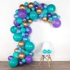 Andere Evenement Feestartikelen 98Pcs Paars Blauw Latex Ballonnen Garland Set Zeemeermin Thema Voor Baby Shower Kinderen Meisjes Verjaardag Decor 230802