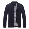 Herenjassen Donkerblauw M-4XL-jack Europese stijl Jeugdhonkbalkraag Dunne sectie Casual Mode Kraagloos