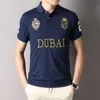 Męskie Polos Dubai Polo koszule mężczyźni haftowane letnia bawełna oddychająca krótka biura odzież biznesowa plus rozmiar xxxl 4xl 5xl 6xl