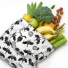 Boodschappentassen vleermuispatroon herbruikbare supermarkt opvouwbare wasbare wastafel met zakje