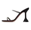 Elegante Amina Muaddi Damen Gilda Sandalen Schuhe Kristallverzierungen Riemen Mules Partykleid High Heels Lady Walking EU35-42