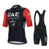 Conjuntos de Camisas de Ciclismo Uae Conjunto Uniforme MTB Roupas de Bicicleta Verão Respirável Camisa Ropa Ciclismo Bib Pants Maillot 230802