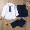 Suits 3 stks Set Herfst kinderen s Vrijetijdskleding Sets Baby Boy Kleding Vest Gentleman Pak voor Bruiloften Formele 230802