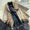 Foulards automne hiver mode luxe écharpe chaude pour les femmes de haute qualité Designer châle lin Hijab Turba foulard correspondance des couleurs