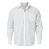 Men's Casual Shirts Loose Men Summer Pure Color Short Sleeve Buttoned Lapel Tops White Shirt Vintage Oversize Mens Beach Style