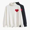 Designer Sweater Love Heart Man Woman Couple Cardigan Knit V Round Neck High Collar Womens Fashion Letter Long Sleeve Clothing thekhoi CXG2312111-8