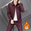 남자 양복 2023autumn과 겨울 패딩 두꺼움 (정장 바지) 패션 잘 생긴 2 피스 정장 공식 재킷 탑