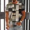 Herr t-skjortor randig t-shirt 3d tyg tryck sommar manlig senior kort ärm lös överdimensionerade toppar tees casual streetwear y2k