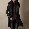 Vrouwen Lederen Britse Faux Bontkraag Trenchcoat Motorfiets Verdikte Jas Vrouwelijke Slim Fitting Bovenkleding Winter