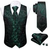 Hommes gilets élégant soie violet noir gilet pour hommes fleur gilet cravate Hanky boutons de manchette ensemble formel affaires homme costume Barry Wang