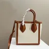 Fashion Handbag Single Shoulder Bag Large Capacity Shopping Bag Canvas Letter Pattern Double Grip Adjustable Shoulder Strap Versatile Women's Purse