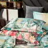 Set di biancheria da letto Lussuoso set di cotone jacquard con stampa floreale Copripiumino Lenzuolo con angoli Federe Tessili per la casa