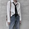 Chemises décontractées pour hommes INS mode coréenne pour hommes uniforme robe chemise blanc col cubain à manches longues femmes Jk couleur unie en vrac