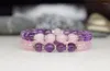 Bracelets d'amitié brin violet et rose 2023 Bracelet en pierre naturelle cadeau pour ami poignet Yoga Mala perles