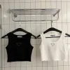 Camiseta sin mangas con Logo bordado para mujer, camisetas con anagrama, traje de Yoga de diseñador, chaleco con sujetador, camiseta Vintage sólida para mujer