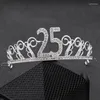 Pinces à cheveux 18/25/40/50/60 anniversaire princesse diadème couronne bandeau bande de mariée accessoires coiffure mariage pour les femmes anniversaire