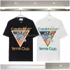 Camisetas Masculinas Casablanc Masculinas Femininas Designers Camisetas Femininas de Alta Qualidade Carta Estampadas Camisetas Casuais Manga Curta Moda Camisetas Masculinas Dhyhx