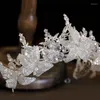 Hair Clips Wedding Tiara Crystal Flower Luxury Korean Fashion Bridal Crown Diadem Headband Accessories Headdress Head Jewelry