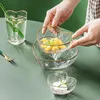 Plattor matlagning av glas dessert middagssats som serverar fulla bordsartiklar av uppsättningar fruktskål vaisselle matbestick