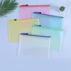 Storage Bags A4/A5/A6Mesh Zipper Pouch Waterproof Plastic Document Multipurpose For Travel Office Appliances Home Organize