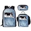 Cat and Dog Series Book Bag Pen Bag Set Lunch Bag Pag Bag Cartoon Bag 230815