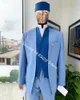 Мужские костюмы мужчин Blazers куртка свадебная одиночная грудь на 3 штук Slim Fitted Luxury Элегантные формальные платья Оригинальные итальянские стиль