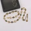 20 estilos de diseñador de lujo marca collares de doble letra cadena dorada chapada clásica suéter de girasol newklace para mujeres accesorios de boda jewerlry