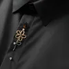 Minglu perles bouton couvert hommes chemises de luxe coton à manches longues affaires décontracté Simple Slim Fit fête homme chemises habillées